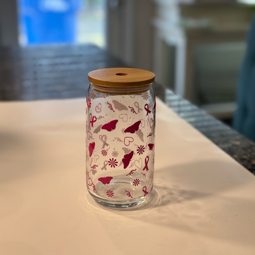 16oz breast cancer tumbler